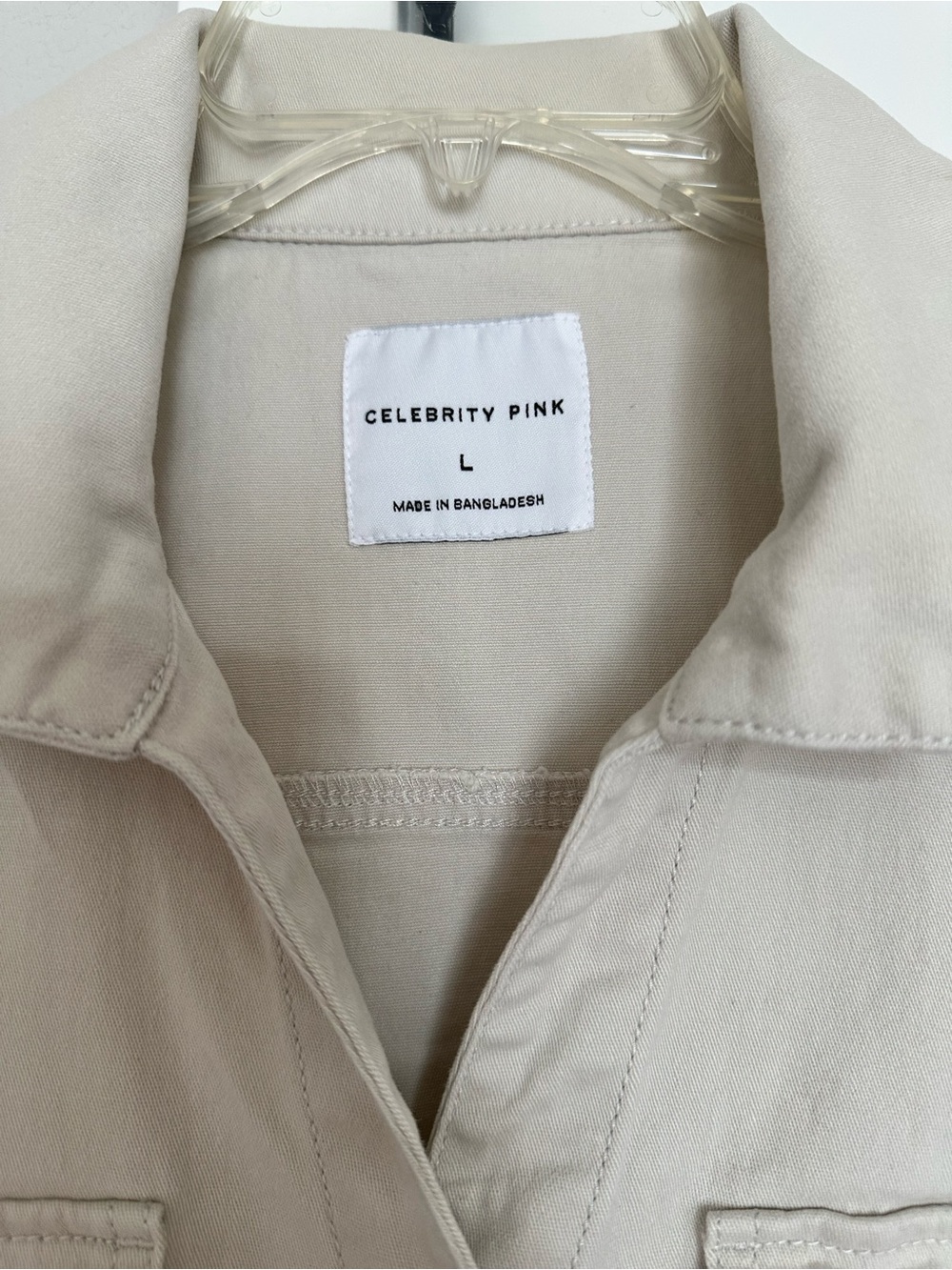 Celebrity Pink Short-Sleeve Utility Jumpsuit in Light Beige size L - Picture 8 of 10